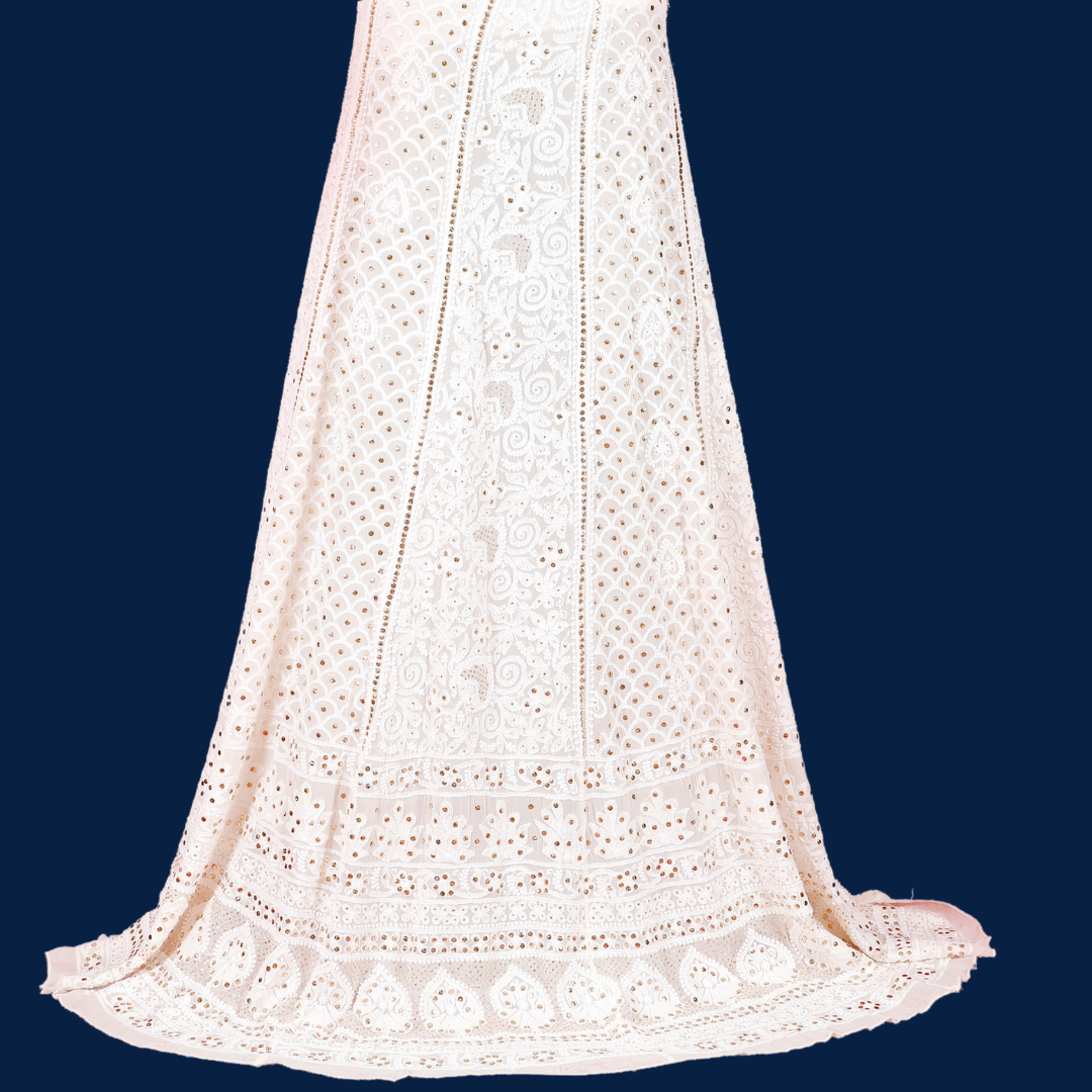 Lehenga | Pure Georgette | White