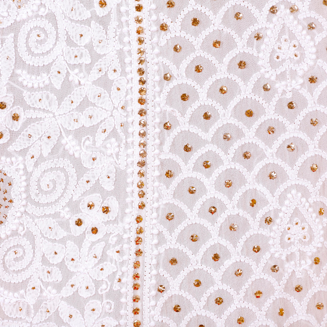 Lehenga | Pure Georgette | White