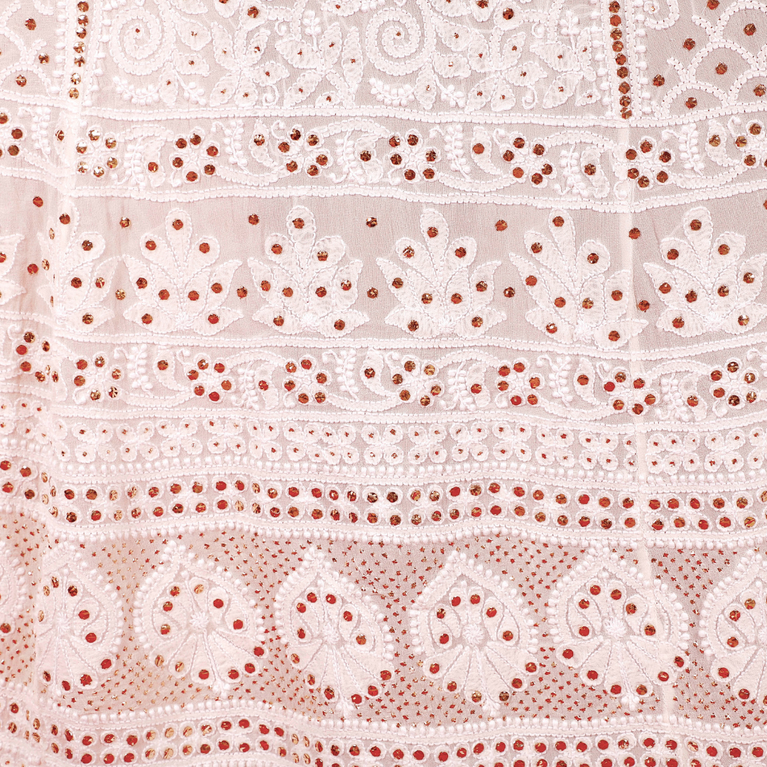 Lehenga | Pure Georgette | White