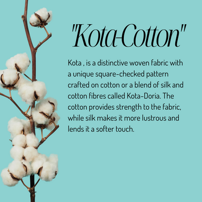 Kota Cotton Chikankari Kurta Fabric (Beige)