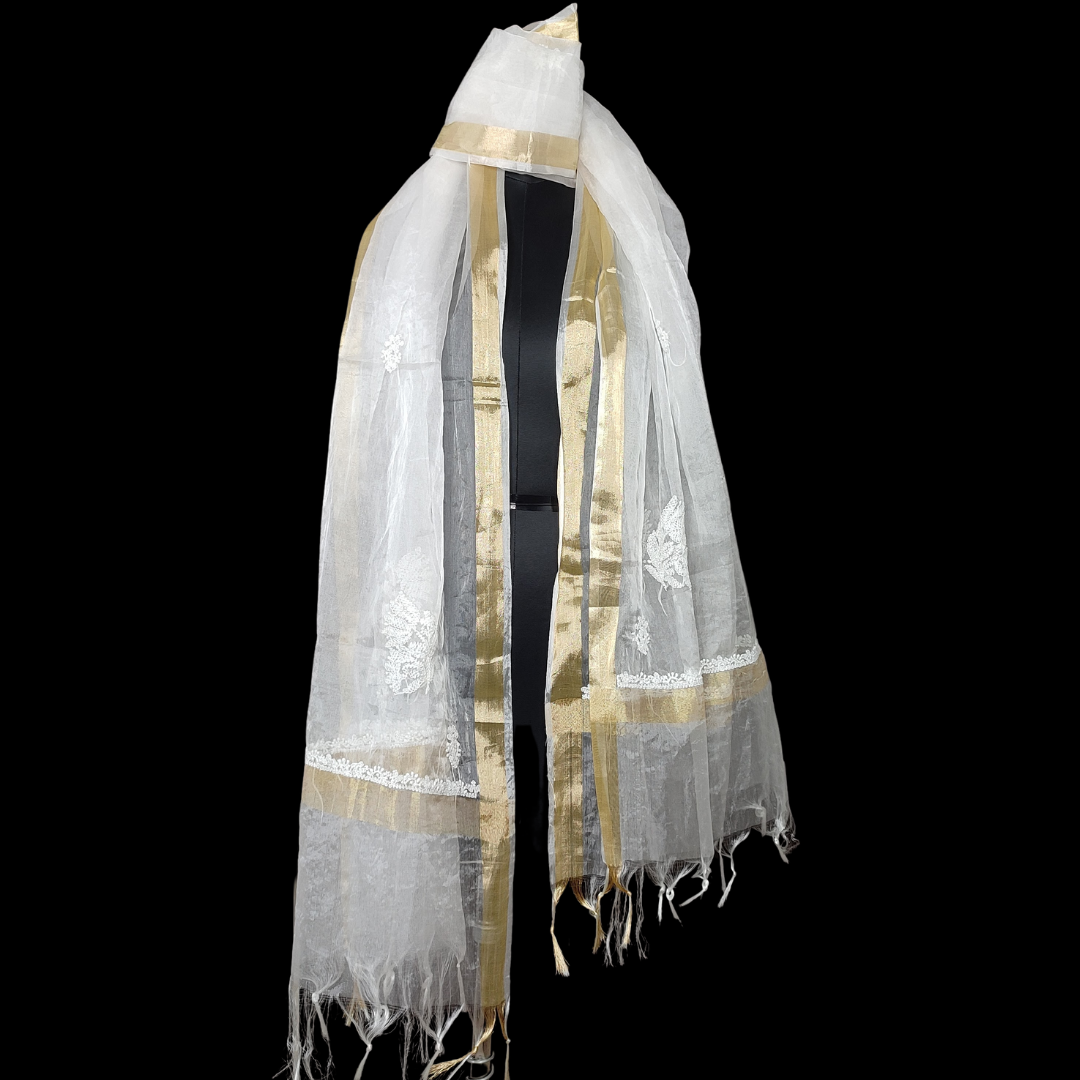 Organza Dupatta | White