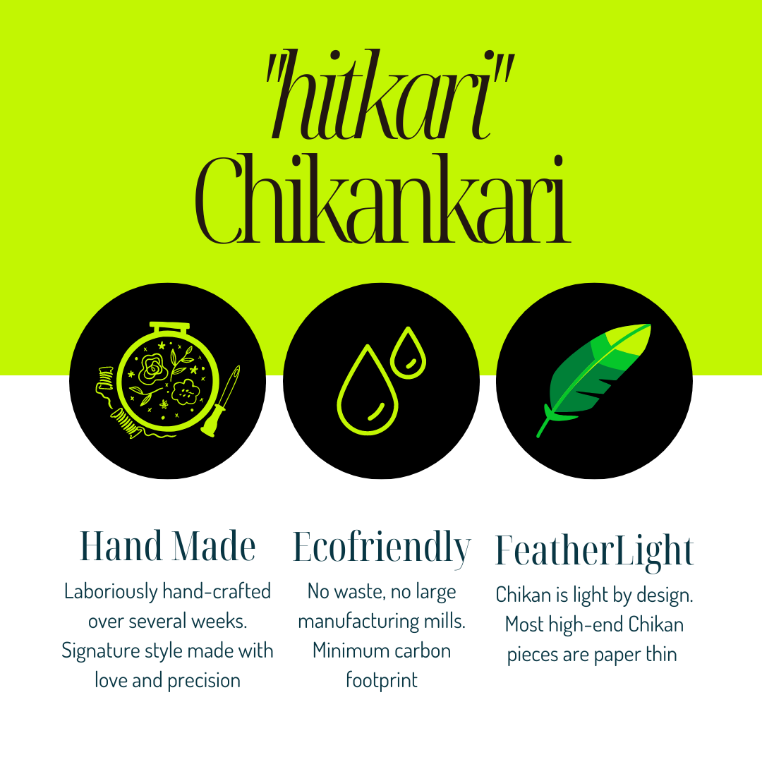 Cotton Chikankari Kurta with Gotapatti (Lime Yellow)