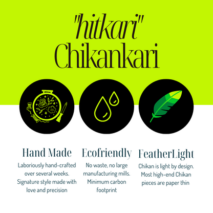 Cotton Chikankari Kurta with Gotapatti (Lime Yellow)
